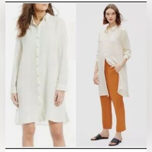 Eileen Fisher| Organic Lofty Gauze Textured Shirt Dress
